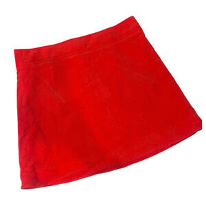 J Crew Corduroy Mini Skirt Women Size 8 Bright Orange Red Hipster Retro